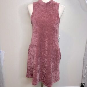 ALTARD STATE Mini Sweater Dress NEW Pink Chenille Marsala Pockets Stretch Soft S